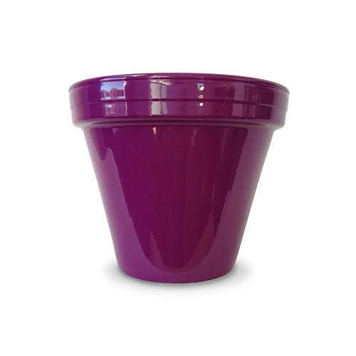 Flower Pot, Violet Ceramic, 6.5 x 5.5-In.