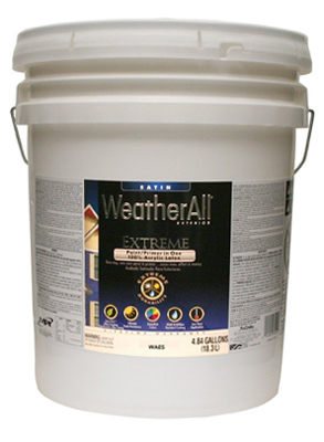 TRUE VALUE MFG COMPANY WAESN-5G Platinum WeatherAll Exterior House Paint & Primer, Neutral Base Satin Latex, 5 Gallons