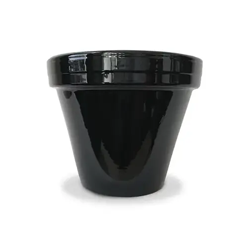 CERAMO PCSBX-6-BL-XCP10 Flower Pot, Black Ceramic, 6.5 x 5.5-In. - pack of 10