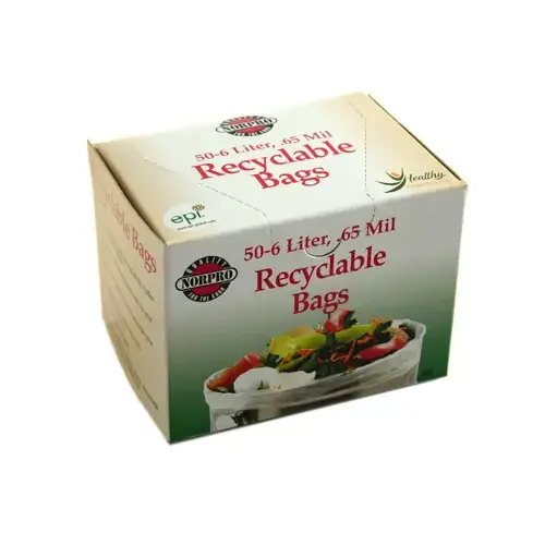 Norpro 85 6 Liter Degradable Clear Trash Bag (50-Count)