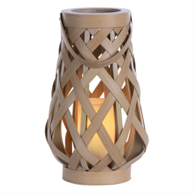 RIMPORTS LLC GL43861 Pear-Shape Criss-Cross Lantern, LED Candle, 10.5-In.