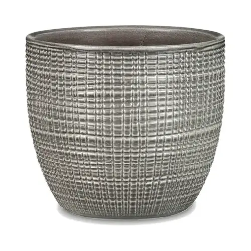 Scheurich 58644 Planter, Indoor, Pimienta Gray Ceramic, 7.5 x 6.75-In.