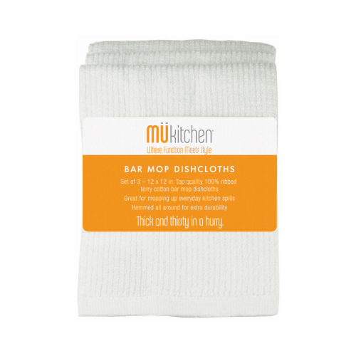 Mop Cloths, Cotton Terry, 12 x 12-In  pack of 12