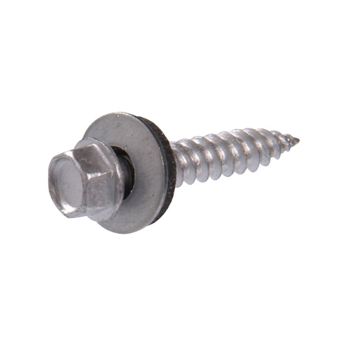 Sheet Metal Self-Piercing Roofing Screws, Hex Washer Head, Gray Ceramic Coated, #10 x 2-In., 1-Lb.