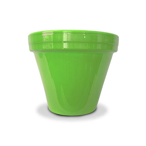 CERAMO PCSBX-8-BG Flower Pot, Bright Green Ceramic, 8.5 x 7.5-In.