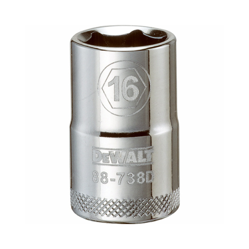 SOCKET 1/2IN DRIVE 6PT 16MM Polished Chrome