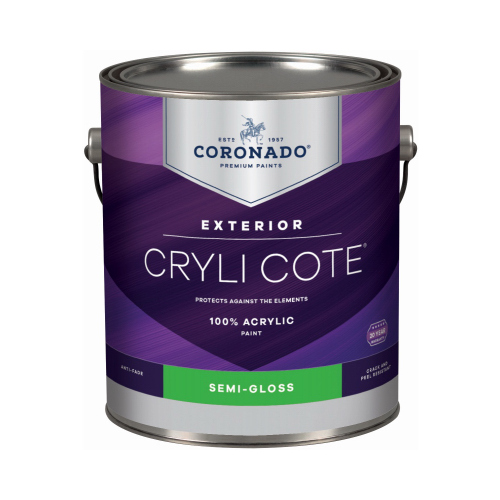 Cryli-Cote Exterior Acrylic House Paint, Semi Gloss, Tintable White, Gallon