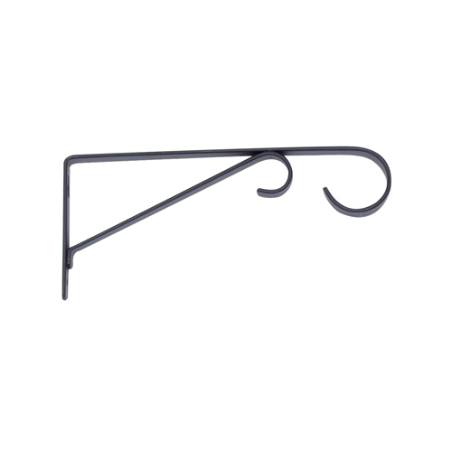 Plant Bracket, Hanging, Black Powder-Coated Steel, 9-In.