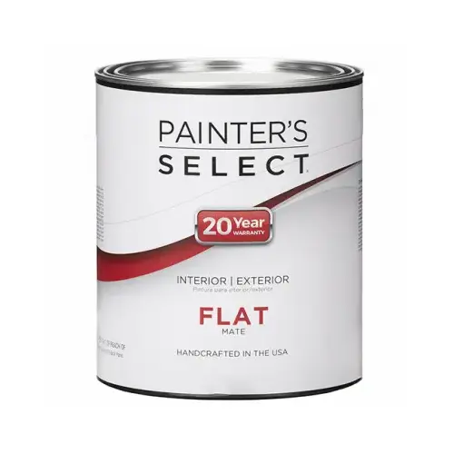 Acrylic Latex Paint, Interior/Exterior, Neutral Base Flat, 1-Qt.