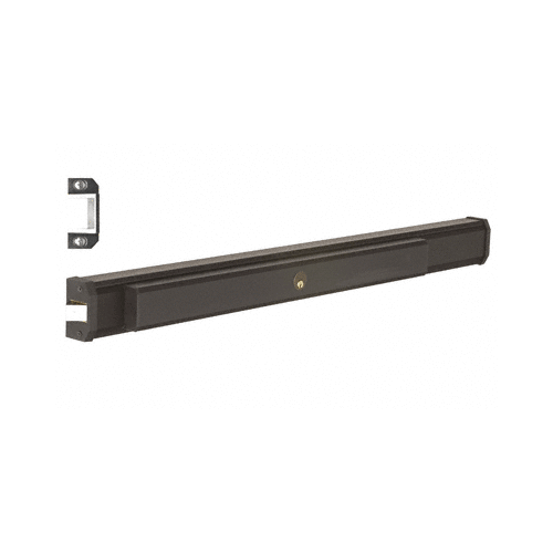 1295 Push Pad Rim Panic Exit Device - Cylinder Dogging, C-Type Strike, 36", Dark Bronze with Smooth Finish