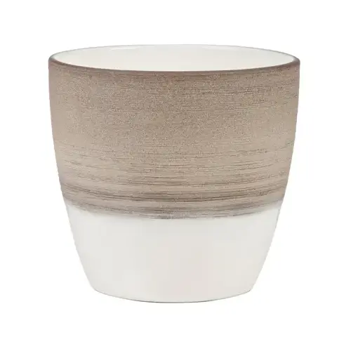 Scheurich 55723 Planter, Indoor, Espresso Cream Ceramic, 5.5 x 5-In.