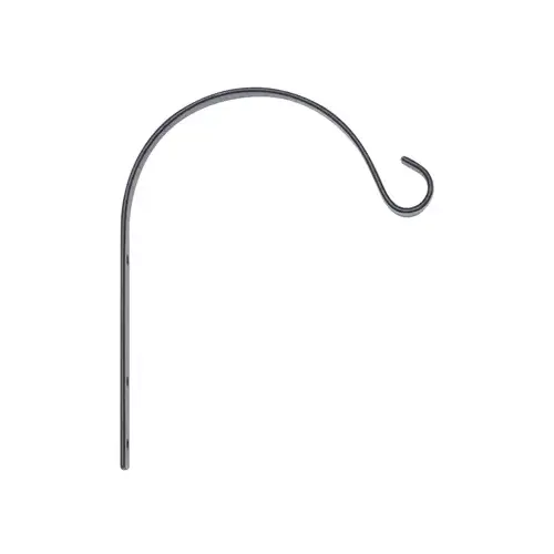 Hanging Plant Bracket, Curved, Black Steel, 6-In.