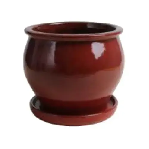 Trendspot DB10021-11G Studio Planter, Red Ceramic, 11-In.