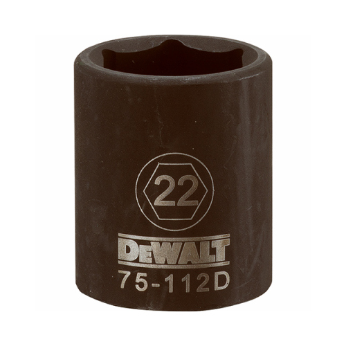 Metric Impact Socket, 6-Point, Black Oxide, 1/2-In. Drive, 22mm