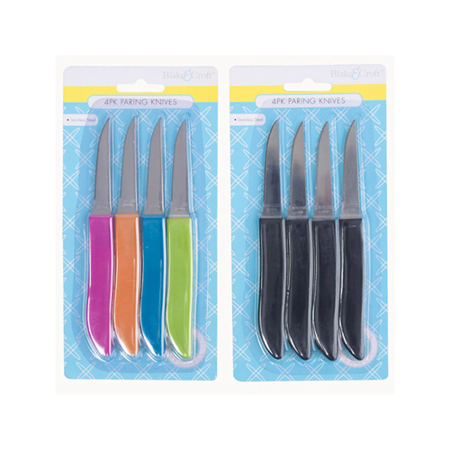 Paring Knife Set, Assorted Colors, 5.75-In - pack of 4