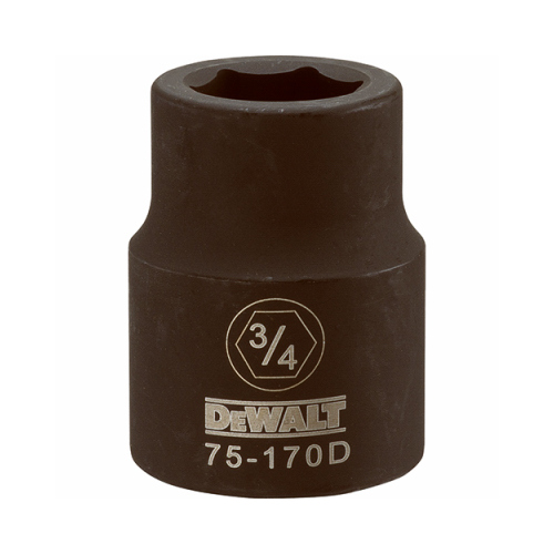 Impact Socket, 3/4 in Socket, 3/4 in Drive, 6-Point, CR-440 Steel, Black Oxide