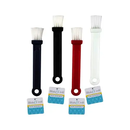 Pastry Brush & Baster, Assorted Colors, Nylon, 8.25-In.