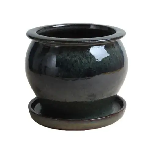 Trendspot DB10021-11I 11 In. Studio Planter, Ceramic, Dripping Green