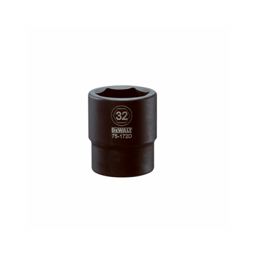 Impact Socket, 32 mm Socket, 3/4 in Drive, 6-Point, CR-440 Steel, Black Oxide