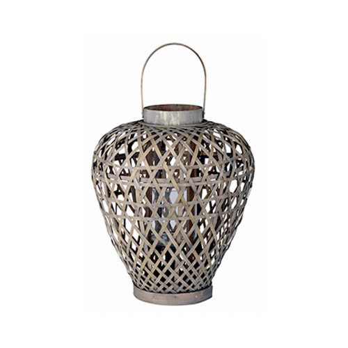 Wood Lattice Lantern, 16 x 18-In.