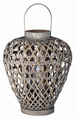 A & B HOME D42180 Wood Lattice Lantern, 16 x 18-In.