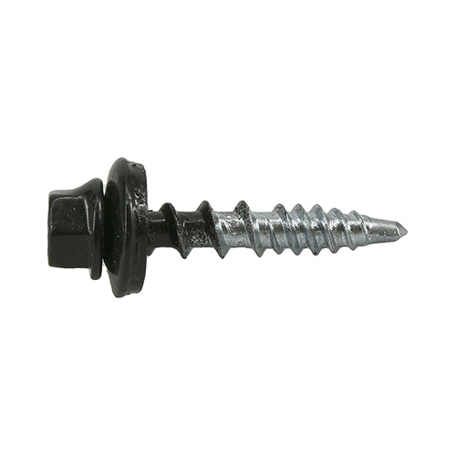 HILLMAN FASTENERS 117907 Powerpro Self Drilling Roofing Screws, Metal To Wood, Black, #10 x 1-In., 1-Lb.