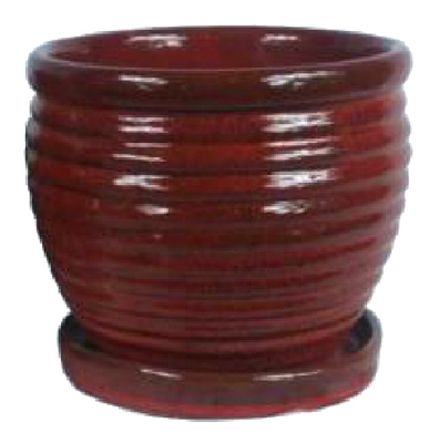 Trendspot CR10479-08D Honey Jar Planter, Red Ceramic, 9-In.