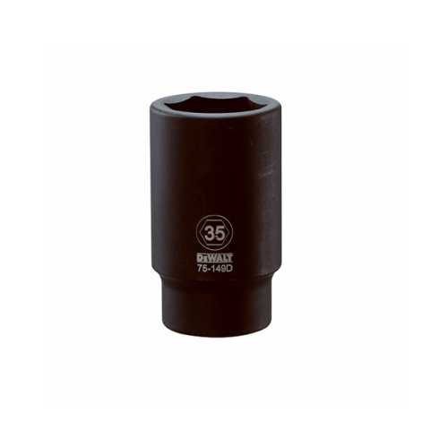 Impact Socket, 35 mm Socket, 3/4 in Drive, 6-Point, CR-440 Steel, Black Oxide