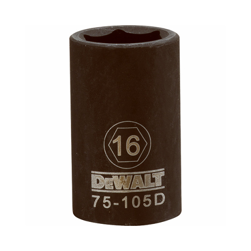 Metric Impact Socket, 6-Point, Black Oxide, 1/2-In. Drive, 16mm