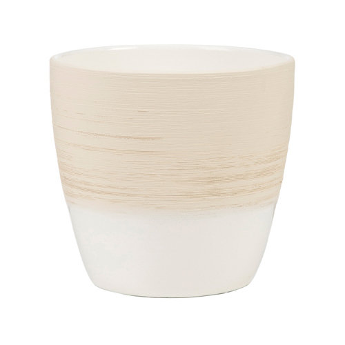 Planter, Indoor, Vanilla Cream Ceramic, 4.25 x 3.75-In.