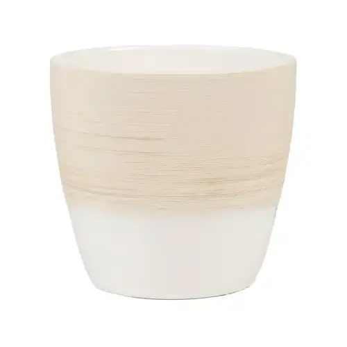 Scheurich 55726 Planter, Indoor, Vanilla Cream Ceramic, 4.25 x 3.75-In.