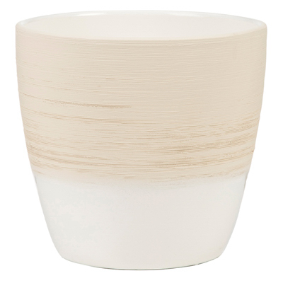 Scheurich 55726 Planter, Indoor, Vanilla Cream Ceramic, 4.25 x 3.75-In.