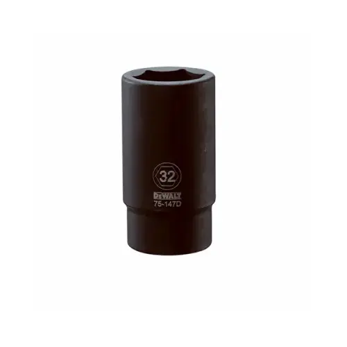 Impact Socket, 32 mm Socket, 3/4 in Drive, 6-Point, CR-440 Steel, Black Oxide