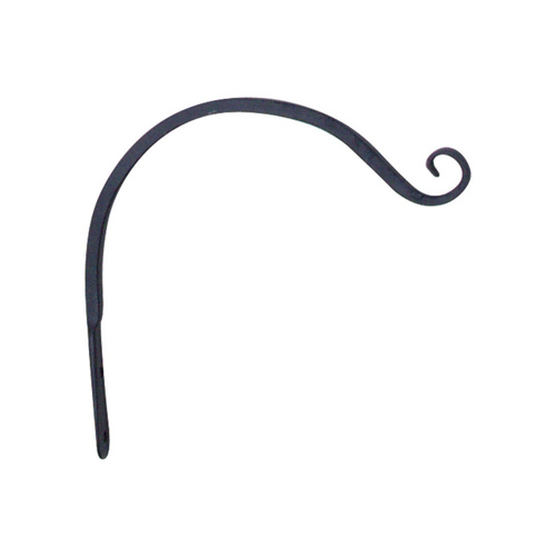 Hanging Plant Hook, Curved, Black, 12-In.