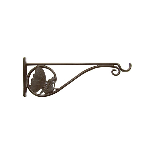 Hanging Plant Bracket, Butterfly, Brown Aluminum, 15-In.