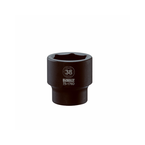 Impact Socket, 38 mm Socket, 3/4 in Drive, 6-Point, CR-440 Steel, Black Oxide