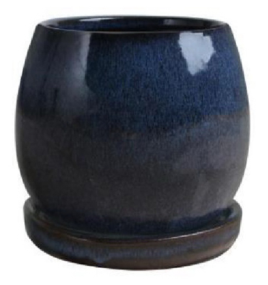 Trendspot CR10975-06G 6 In. Artisan Planter, Ceramic, Dripping Blue