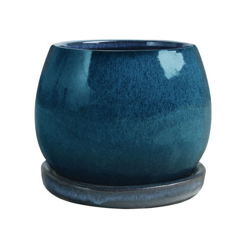 Artisan Planter, Aqua Blue Ceramic, 8-In. - pack of 2