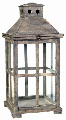 A & B HOME 30383-LARGE Temple Garden Candle Lantern, Antique Finish, Large