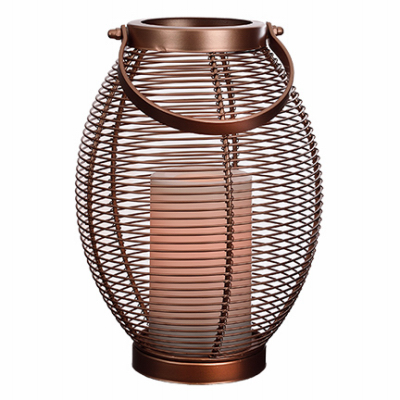 RIMPORTS LLC GL40271 Patio Lantern, Matte Black Wire, LED Flameless Candle, 10-In.