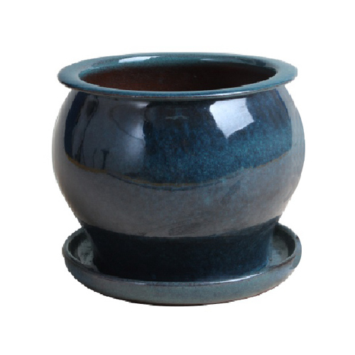Studio Planter, Aqua Blue Ceramic, 4-In. - pack of 8