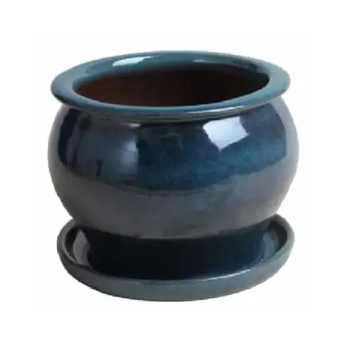 Trendspot DB10021-08D 8 In. Studio Planter, Ceramic, Dripping Blue