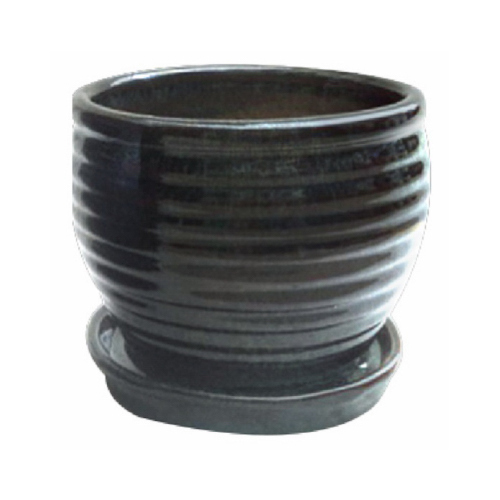 Trendspot CR10479-08A-XCP2 Honey Jar Planter, Drip Green Ceramic, 9-In. - pack of 2