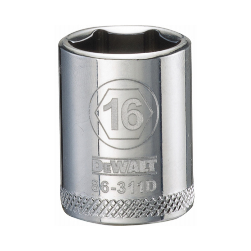 SOCKET 3/8 DRIVE 6PT 16MM Polished Chrome