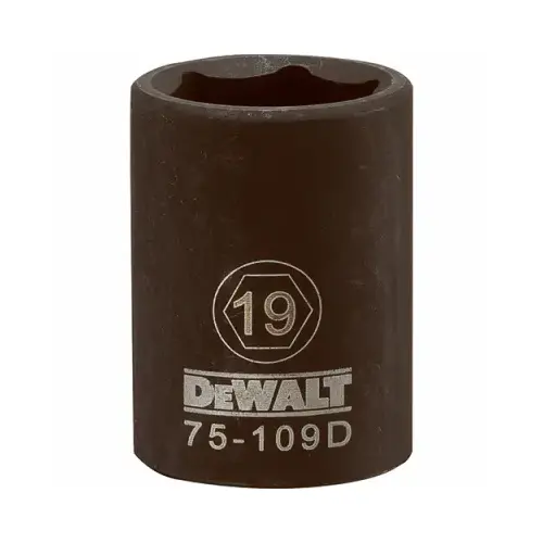 Metric Impact Socket, 6-Point, Black Oxide, 1/2-In. Drive, 19mm