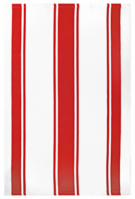 Mu Kitchen 6690-1706 Towel, Crimson Red Stripe, 100% Cotton, 20 x 30-In.