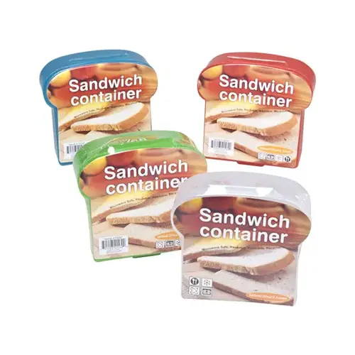 Sandwich Container, Hinged Top, Assorted Colors
