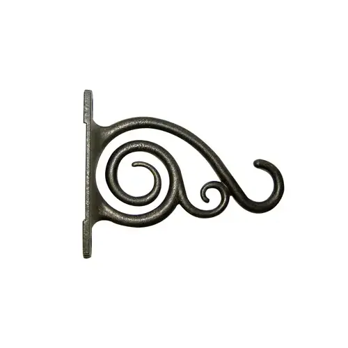 Plant Bracket, Hanging, Brushed Bronze Aluminum, 6-In.