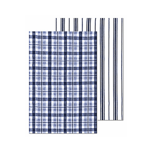 Farmhouse Towel Set, Ink Blue, 100% Cotton, 19 x 28-In - pack of 4 Pairs