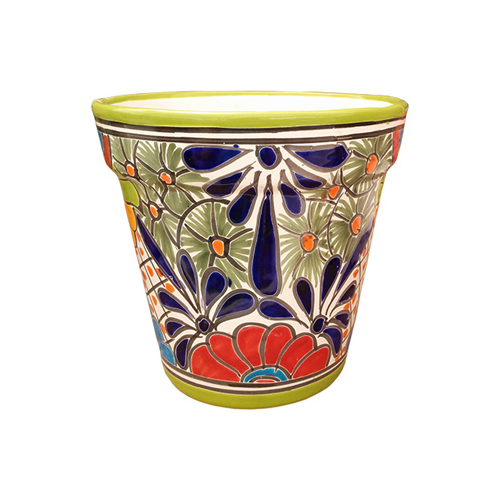 Avera Products APG025055 Cono Ceramic Planter, Double-Fired, Hand-Painted, 5.5-In.